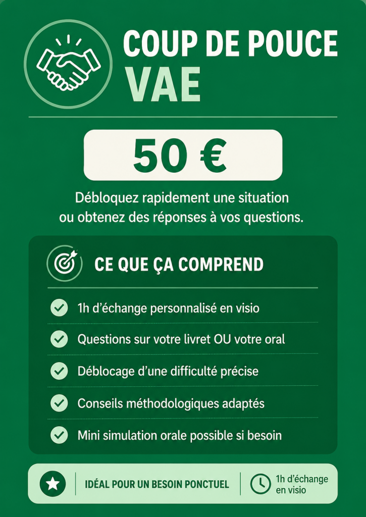1. Coup de pouce VAE